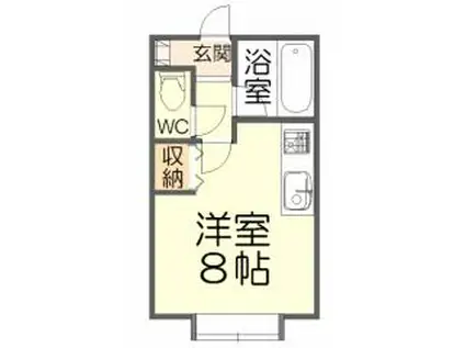 ピースフルハウス(1K/1階)の間取り写真