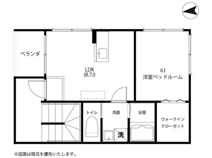 トキワコンフォート(1LDK/2階)の間取り写真