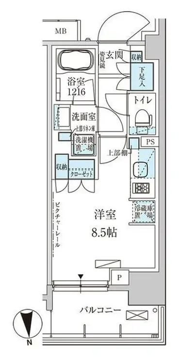 パークアクシス上野三丁目 6階階 間取り