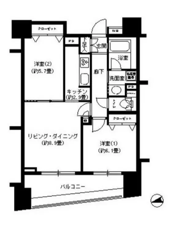 パークキューブ浅草田原町 7階階 間取り
