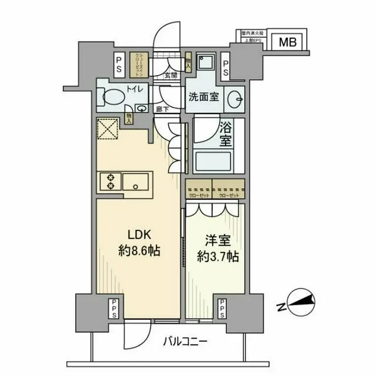 ピアース浅草 5階階 間取り