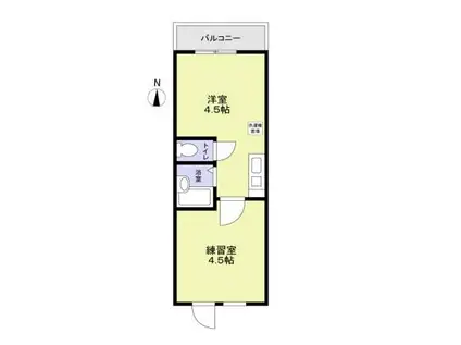 モデラート(1DK/2階)の間取り写真