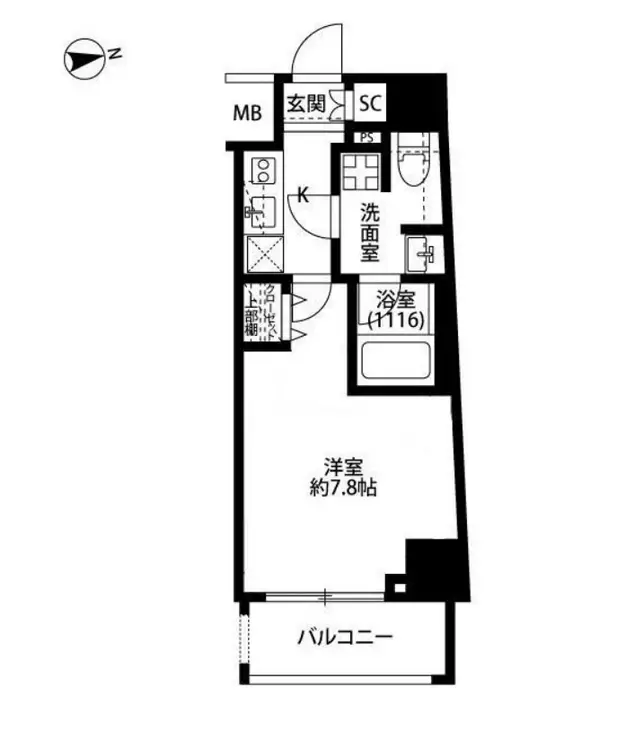 プレール・ドゥーク浅草松が谷 7階階 間取り