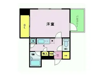 パレステュディオ銀座一丁目(1K/2階)の間取り写真