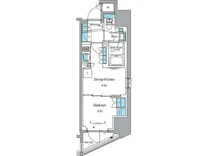 ルフォンプログレ浅草テラス(1DK/2階)の間取り写真