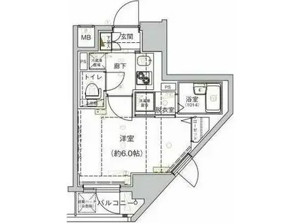 ハーモニーレジデンス御茶ノ水(1K/5階)の間取り写真