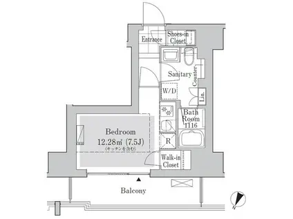リブクオーレ神保町(ワンルーム/11階)の間取り写真