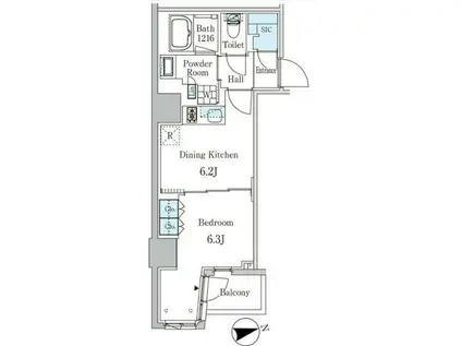 ザ・ライオンズフォーシア外神田(1DK/4階)の間取り写真