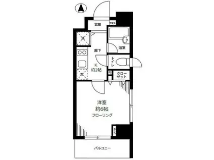 グロースメゾン亀戸(1K/12階)の間取り写真