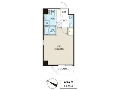 レピュア南千住レジデンス(1K/2階)の間取り写真