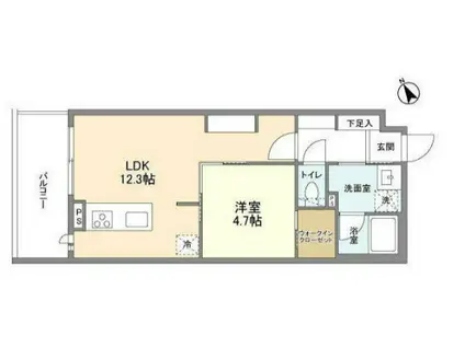 ACPレジデンス文京春日(1LDK/3階)の間取り写真