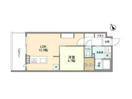 ACPレジデンス文京春日(1LDK/4階)の間取り写真