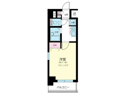 メインステージ茅場町(1K/7階)の間取り写真