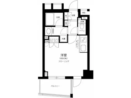 ドルフ後楽園ステーションフロント(ワンルーム/11階)の間取り写真