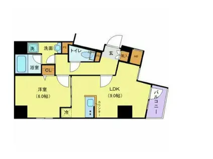 ジェノヴィア上野2スカイガーデン(1LDK/2階)の間取り写真