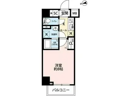 プレール・ドゥーク浅草Ⅴ(1K/3階)の間取り写真