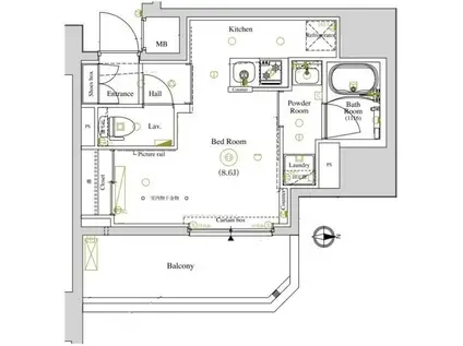LUMEED南千住(ワンルーム/2階)の間取り写真