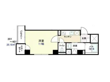 松崎ビル(1K/3階)の間取り写真