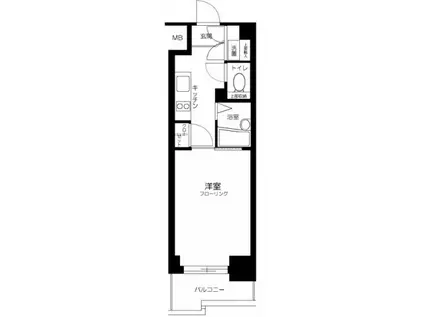 ルーブル文京音羽(1K/11階)の間取り写真