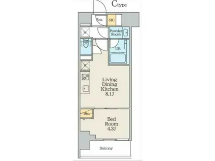 クレストコート本所吾妻橋ノース(1LDK/3階)の間取り写真