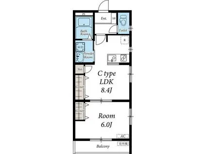 リブリ・LE・LIEN(1LDK/2階)の間取り写真