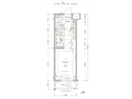 エストゥルース亀戸(1K/2階)の間取り写真