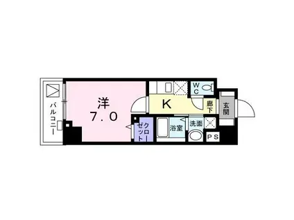 LINO ASAKUSA(1K/7階)の間取り写真