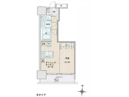 エスティメゾン錦糸町2(1LDK/6階)の間取り写真
