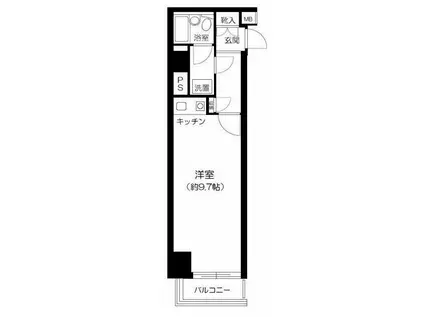 藤和シティコープ蔵前(ワンルーム/1階)の間取り写真