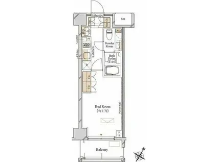 ブランシエスタ森下(1K/5階)の間取り写真