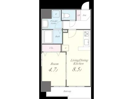 アールクレスト秋葉原(1DK/6階)の間取り写真