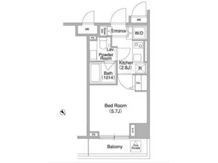 コンフォリア両国DEUX(1K/5階)の間取り写真