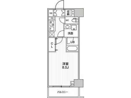 ジェノヴィア南千住Ⅳスカイガーデン(1K/6階)の間取り写真