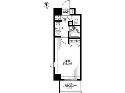 プレール・ドゥーク御徒町(1K/3階)の間取り写真