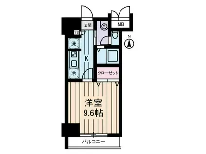 パストラーレ三ノ輪(1K/5階)の間取り写真