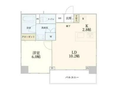 ハーモニーレジデンス東京イースト002(1LDK/6階)の間取り写真