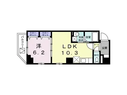 ラ・ポーズ ゾー(1LDK/3階)の間取り写真