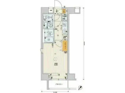スカイコートパレス押上2(1K/2階)の間取り写真