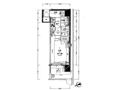 エグゼ浅草(1K/1階)の間取り写真