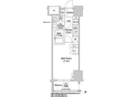 コンフォリア浅草橋(1K/3階)の間取り写真