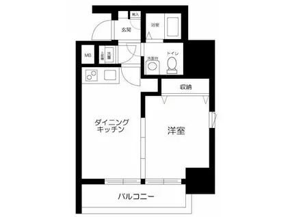 RISING PLACE浅草(1DK/5階)の間取り写真