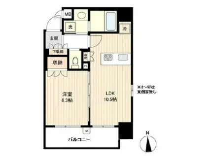 オーキッドレジデンス蔵前(1LDK/2階)の間取り写真