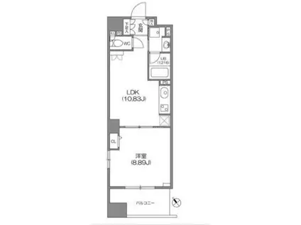 ルクレ新川レジデンス(1LDK/5階)の間取り写真