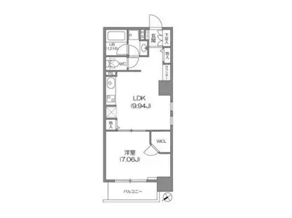 ルクレ新川レジデンス(1LDK/11階)の間取り写真