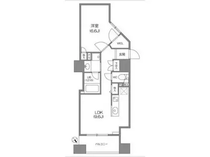ルクレ新川レジデンス(1LDK/4階)の間取り写真