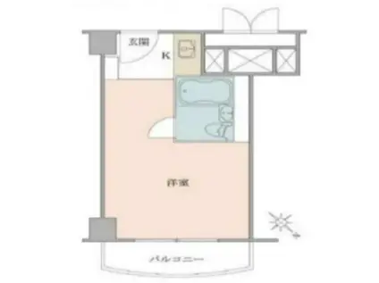 ユニハイツ勝どき(ワンルーム/3階)の間取り写真