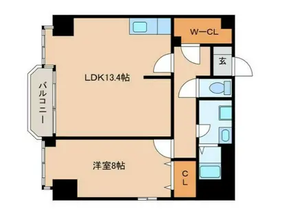 K2-COURT-ASAKUSA(1LDK/4階)の間取り写真