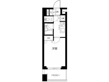 ルーブル両国(1K/3階)の間取り写真