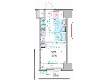 ジェノヴィアお花茶屋Ⅲ(1K/8階)の間取り写真