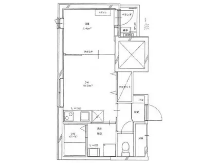 レゴキューブ(1DK/3階)の間取り写真